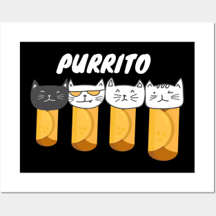 funny cat purrito burrito pun cats Posters and Art